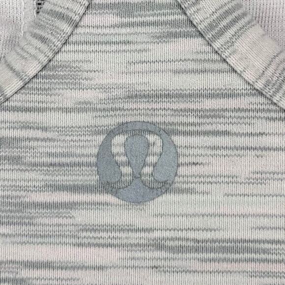 LULULEMON Power Y Tank Size 4 Wee Are From Space Gray Pink w/ Built In Bra - Picture 4 of 5